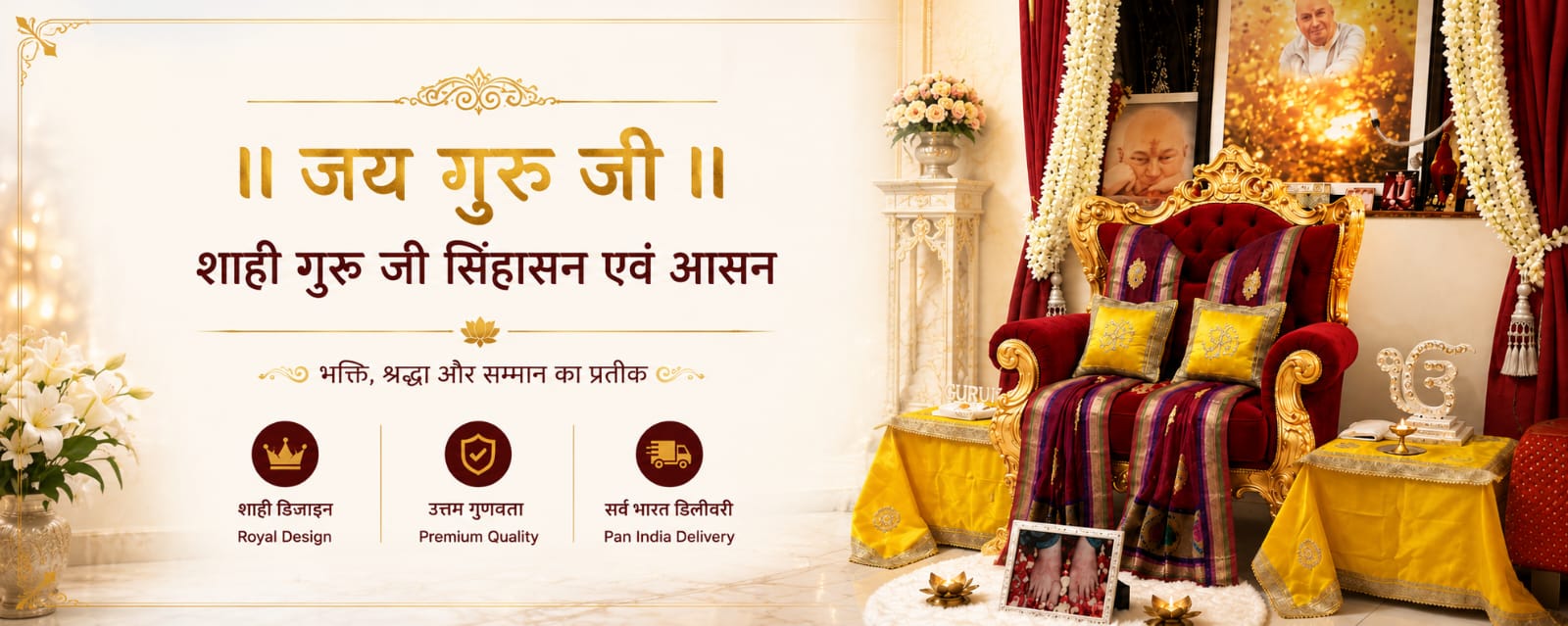  Guruji Chair for Satsang, Darbar and Home Mandir