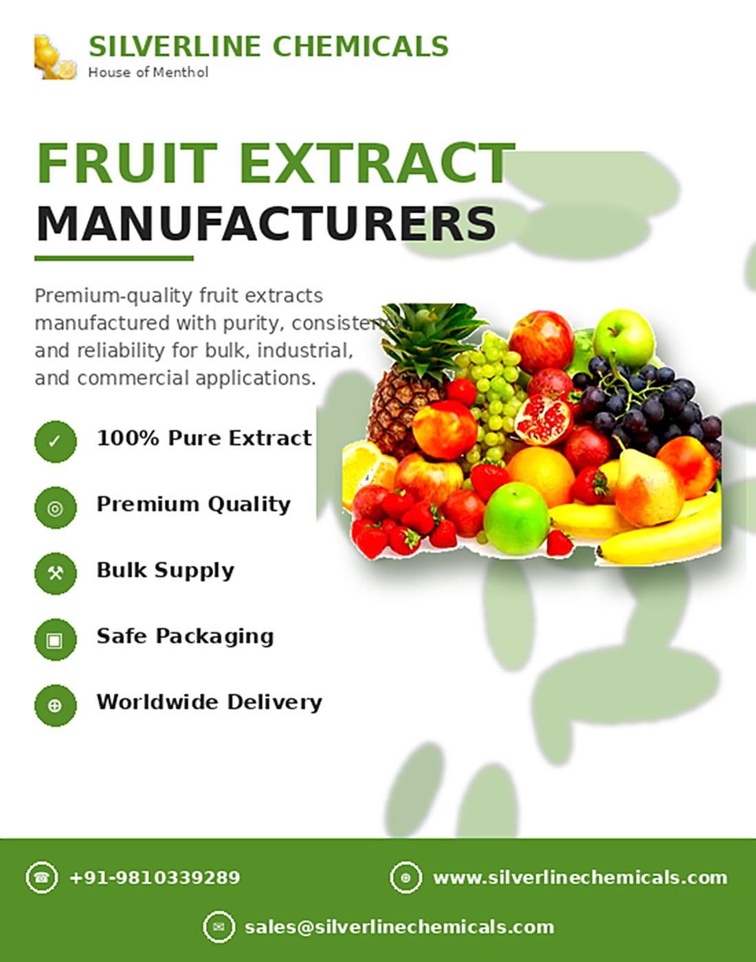  Fruit Extract Manufacturer & Bulk Supplier | Silverline Chemicals
