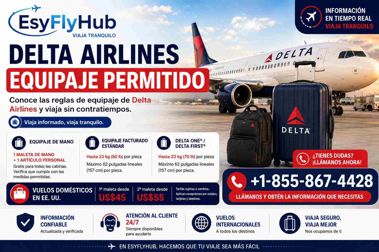 ¿Qué debes saber sobre el equipaje permitido de Delta Airlines?