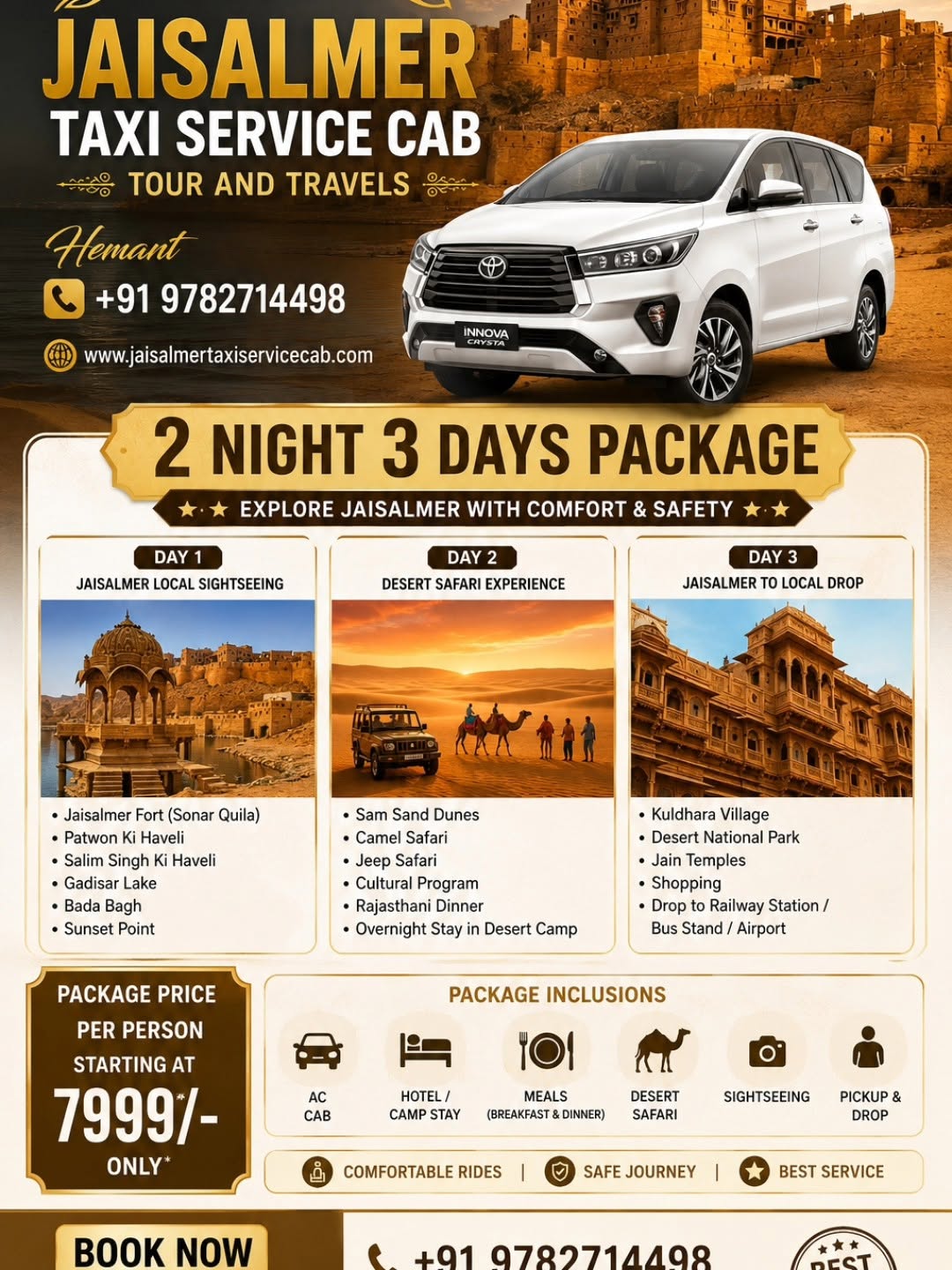  Best Jaisalmer Taxi Service for City Tours & Sightseeing