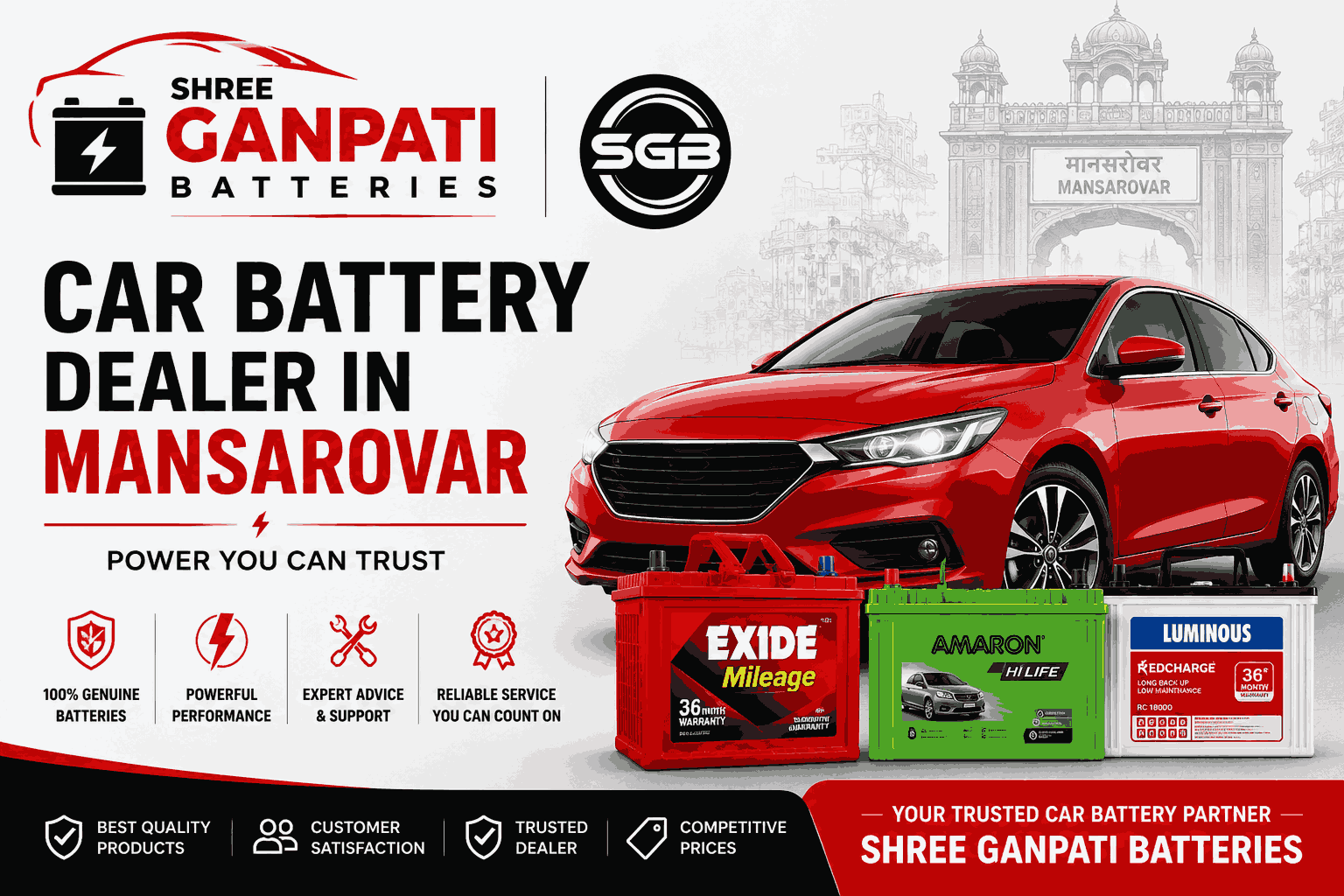  Shree Ganpati Batteries – Car Battery Dealer in Mansarovar