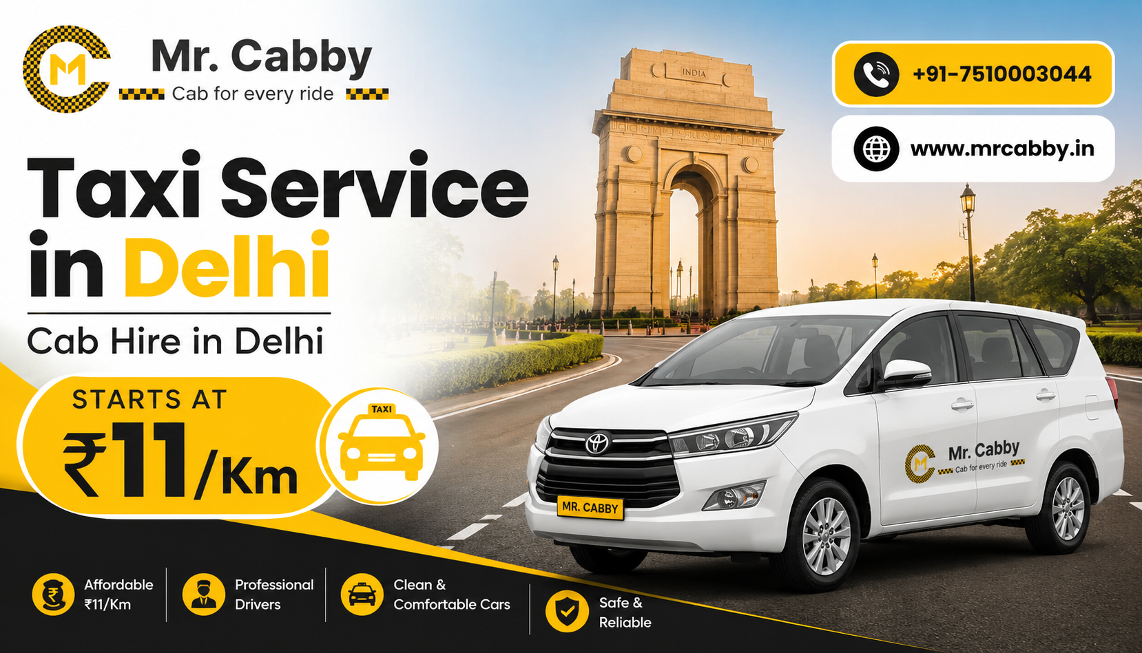  Book Delhi Taxi Service with Mr. Cabby