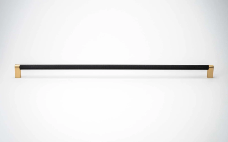  Elegant Black & Brass Knurled Cabinet Pulls for Modern Interiors