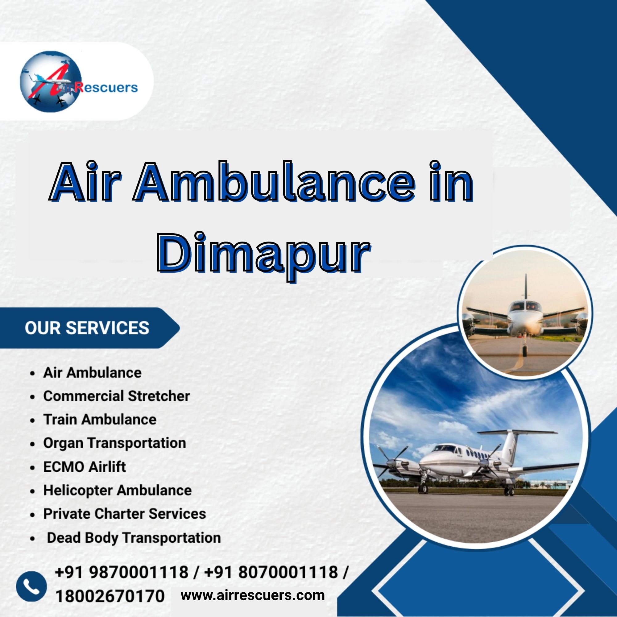  Air Ambulance Services in Dimapur with Expert Medical Support