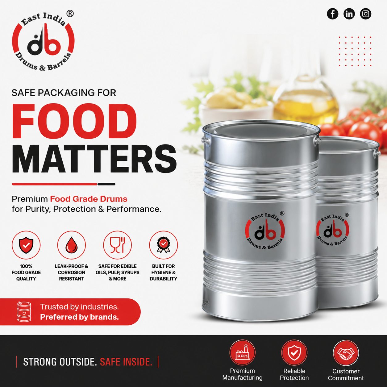  Food Grade Drums for Safe & Reliable Food Packaging