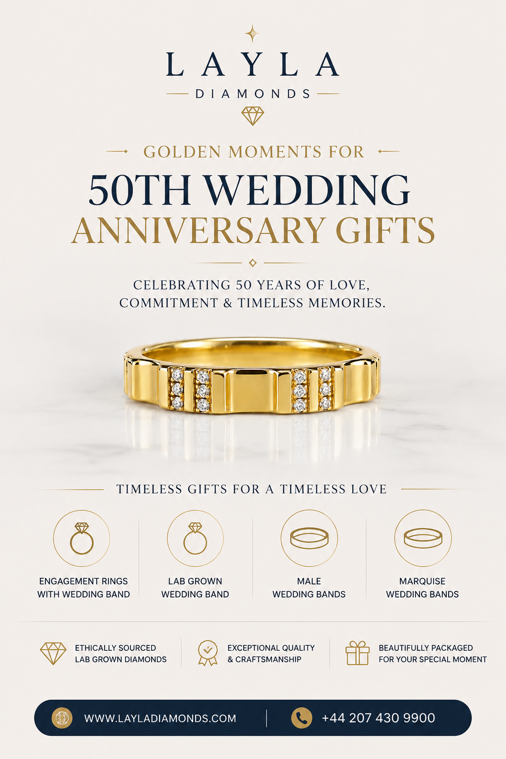  Golden Moments for 50th Wedding Anniversary Gifts | Layla Diamonds