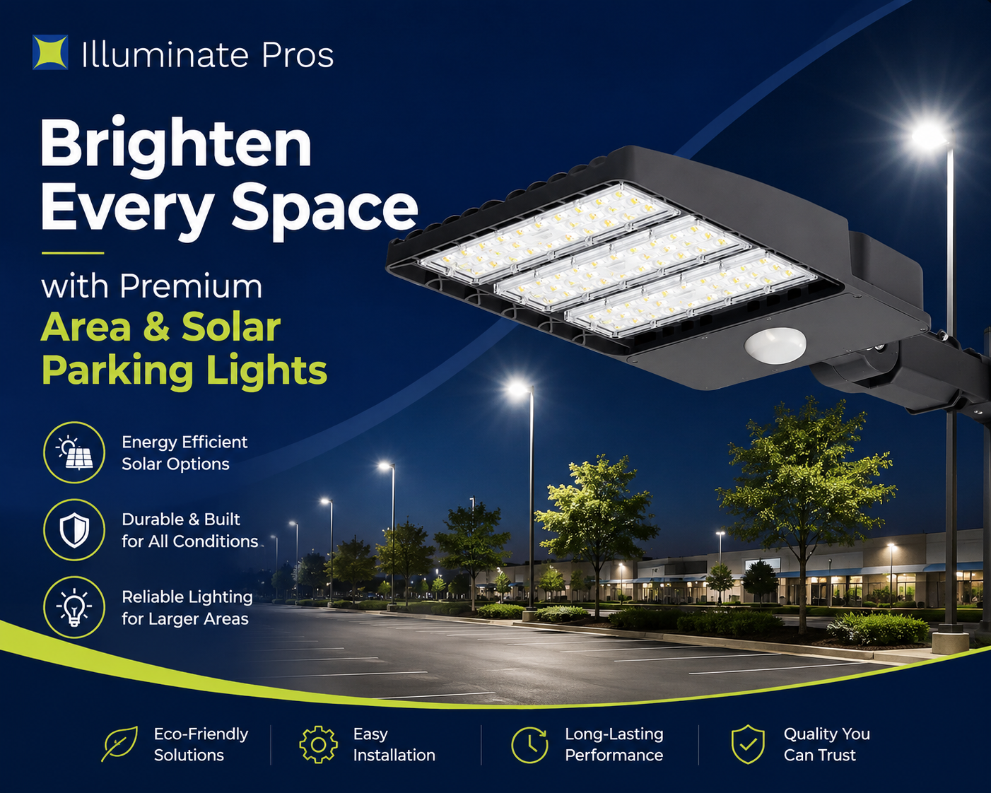  Brighten Every Space with Premium Area & Solar Parking Lights