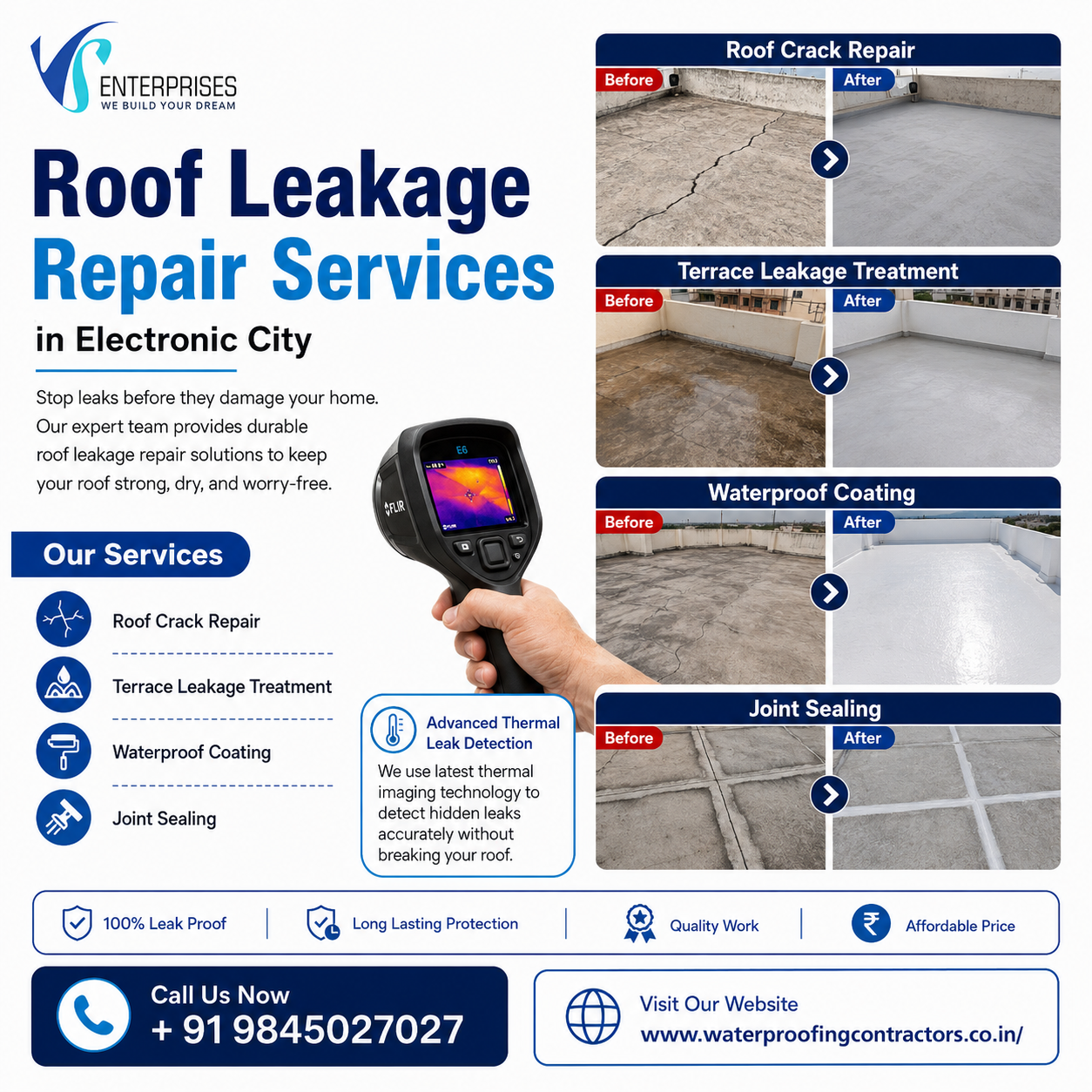  Roof Leakage Repair Services in Electronic City