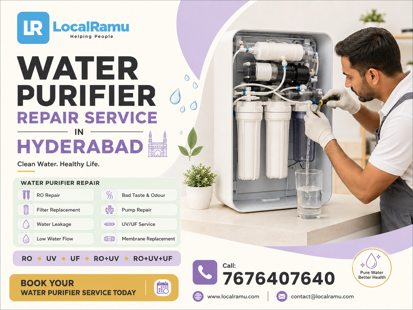  Trusted Water Purifier Repair and Installation Service in Hyderabad at LocalRamu
