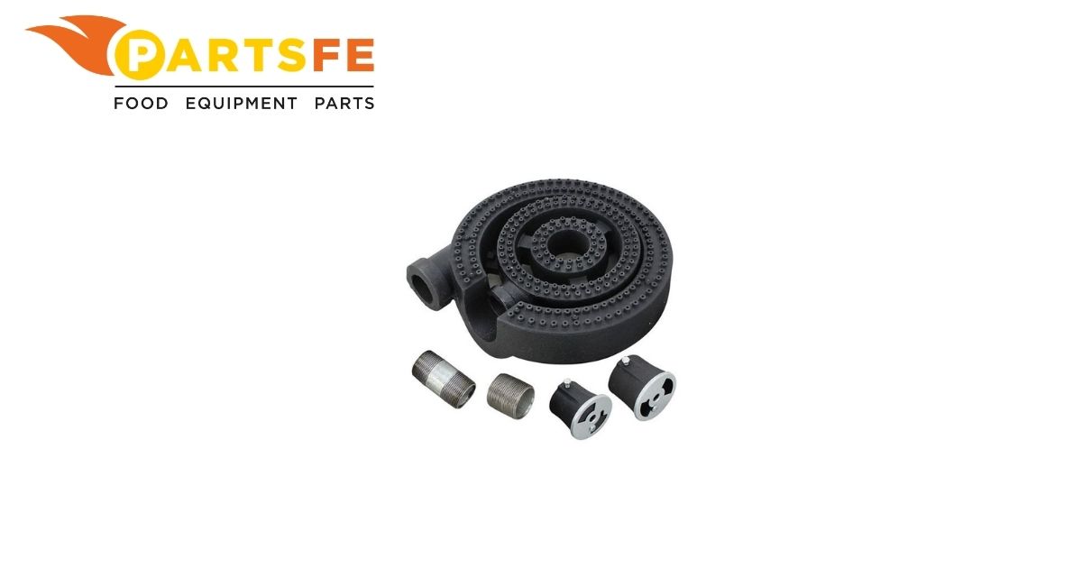  2103 Imperial Range 3-Ring Cast Iron Burner Assembly W/pipe Nipples Air Shutters 12" DIA
