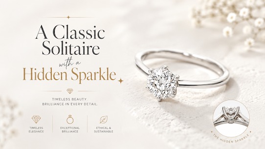  1.50ct Round Solitaire Hidden Halo Engagement Ring Elegance