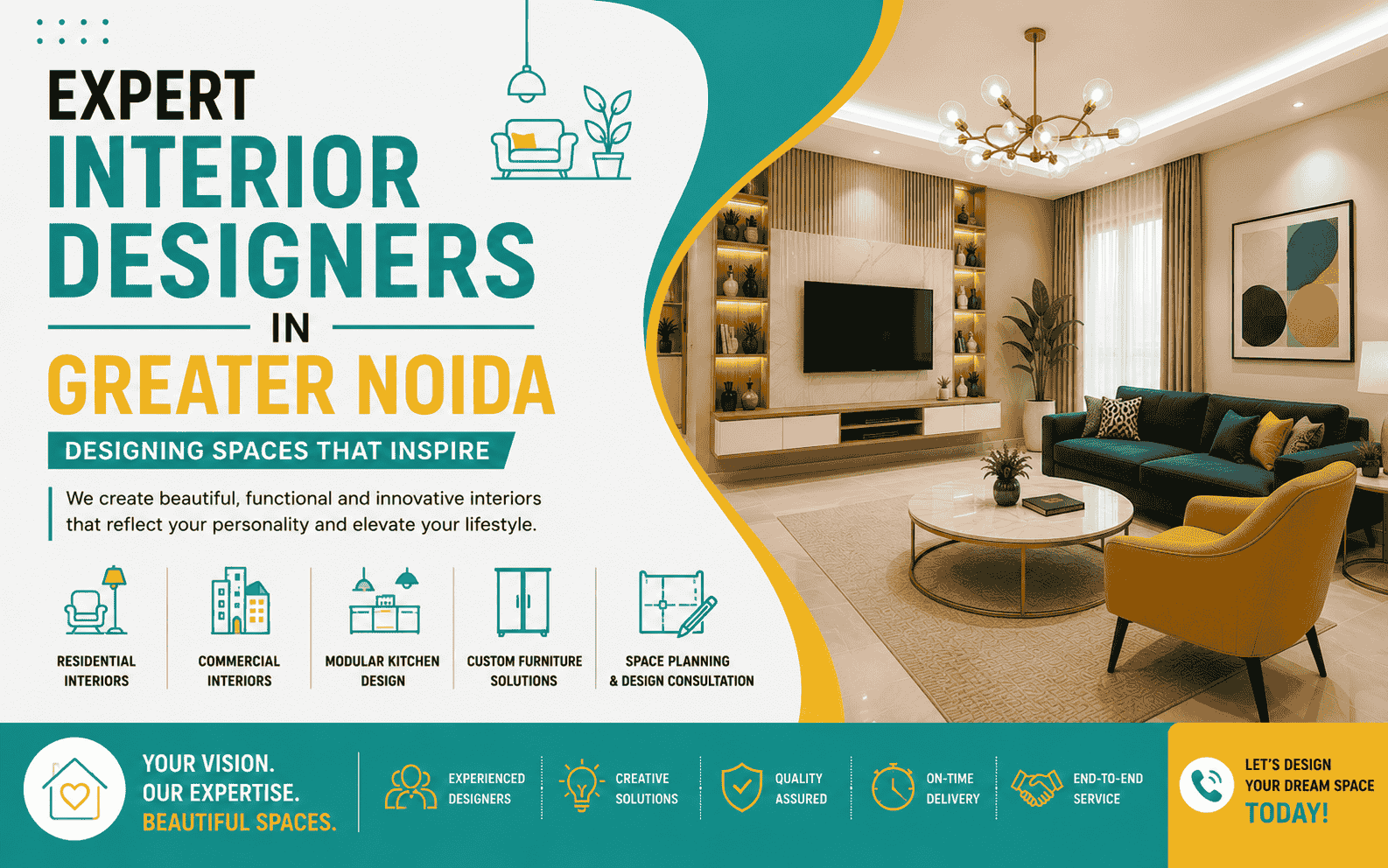  Transform Your Space with Expert Interior Designers in Greater Noida