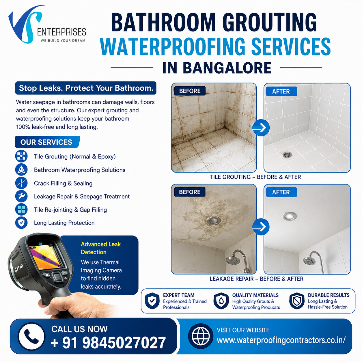  Bathroom grouting waterproofing services in Bangalore