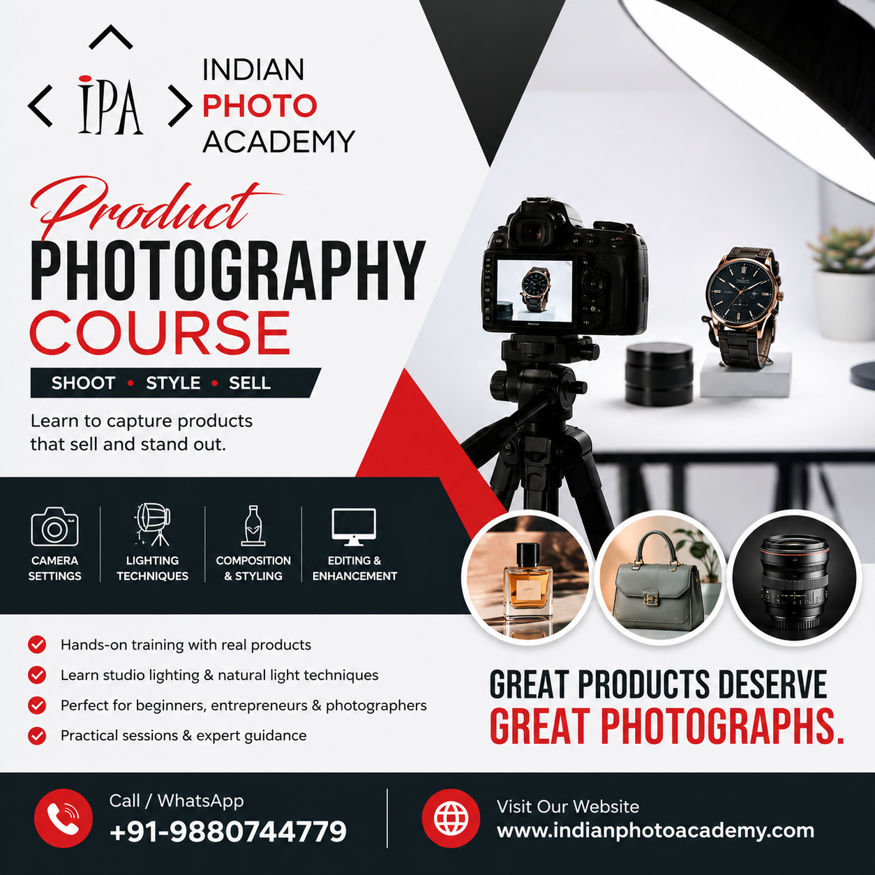  product photography course in Bangalore indianphotoacademy