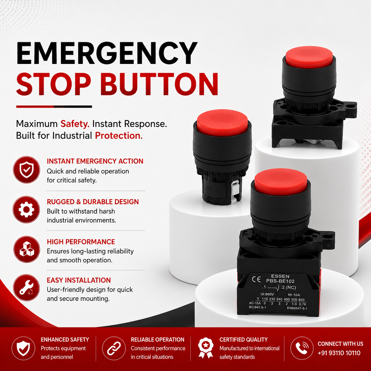  Buy Emergency Stop Buttons for Industrial Machinery | Essen Deinki