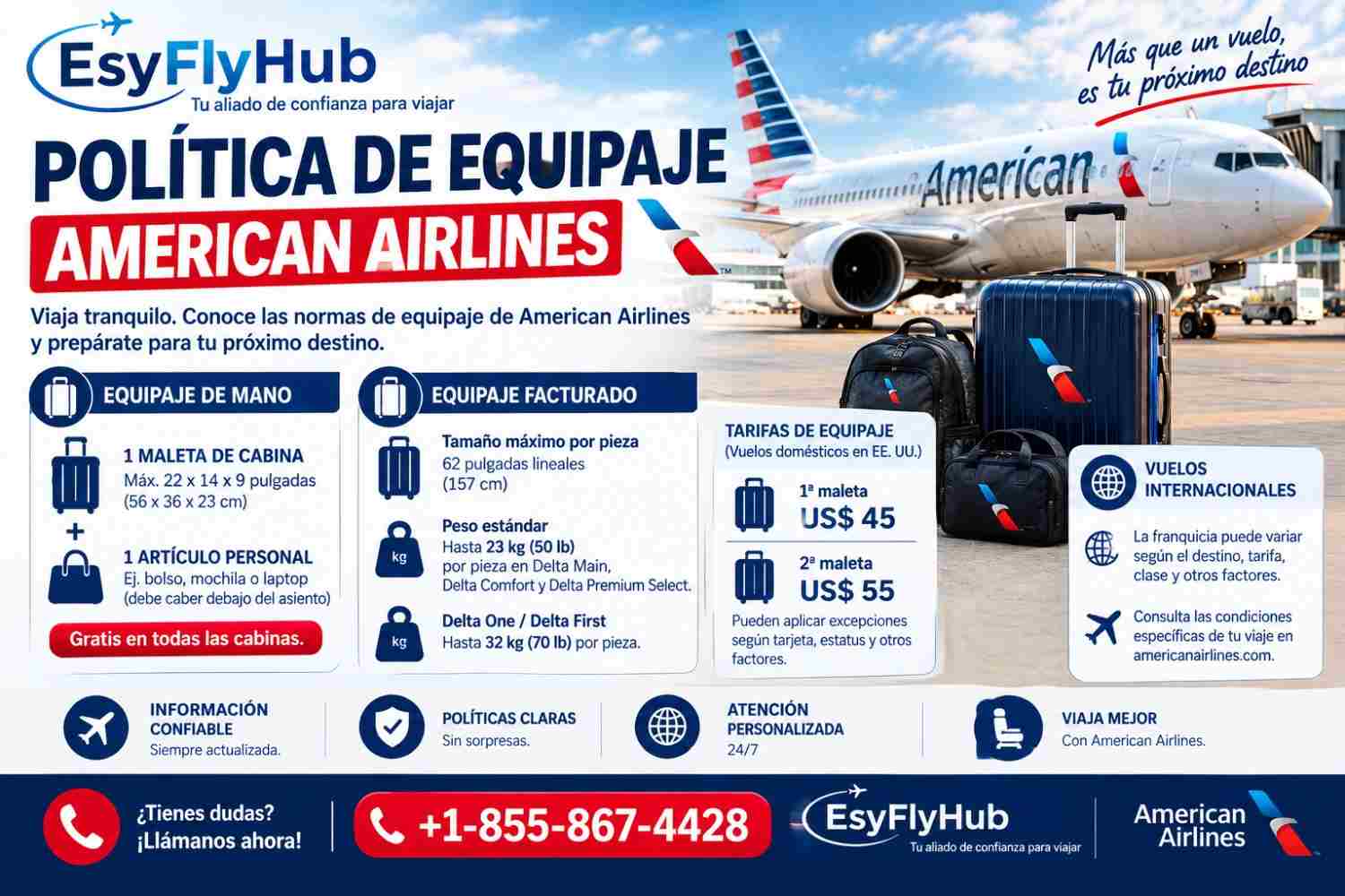  Política de Equipaje de American Airlines 2026: Todo lo que Debes Saber