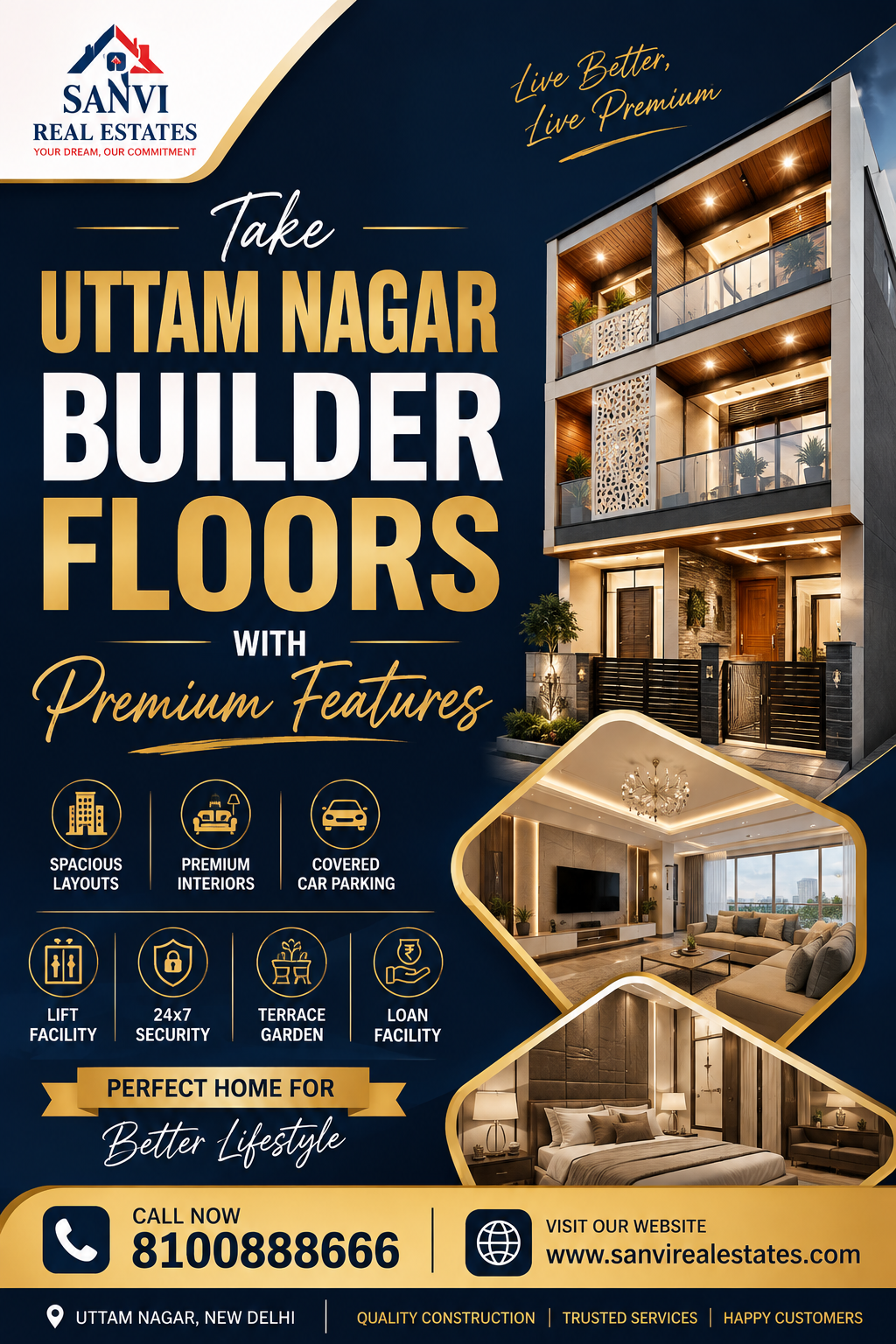  Take Uttam Nagar Builder Floors with Premium Features