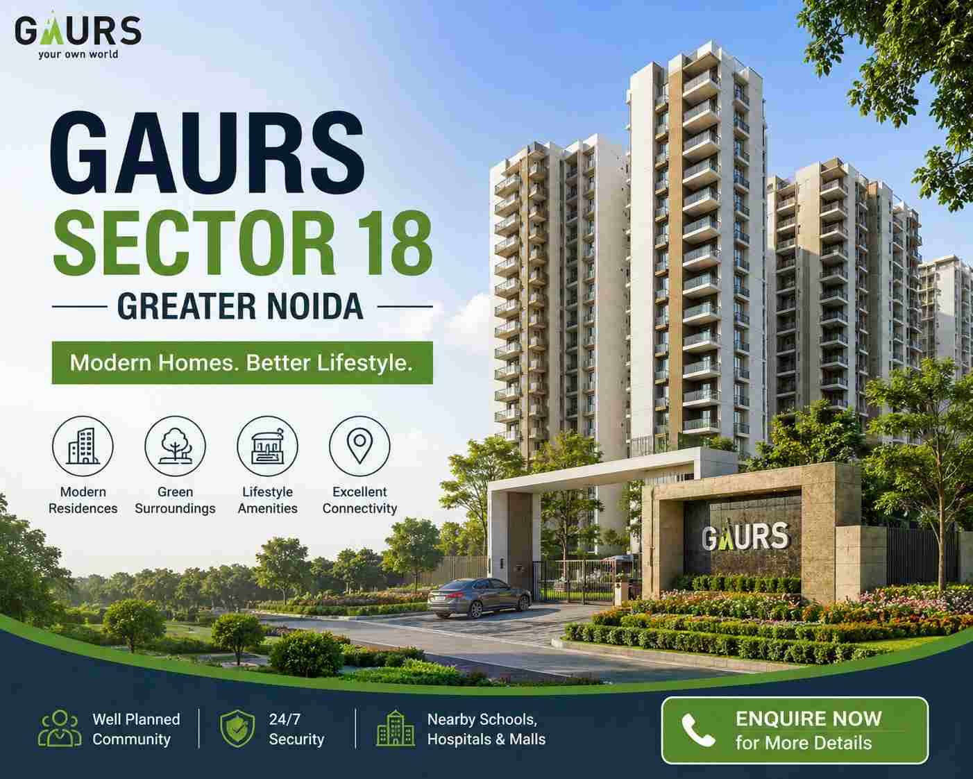  Gaurs Sector 18 Greater Noida – Premium Residential Homes