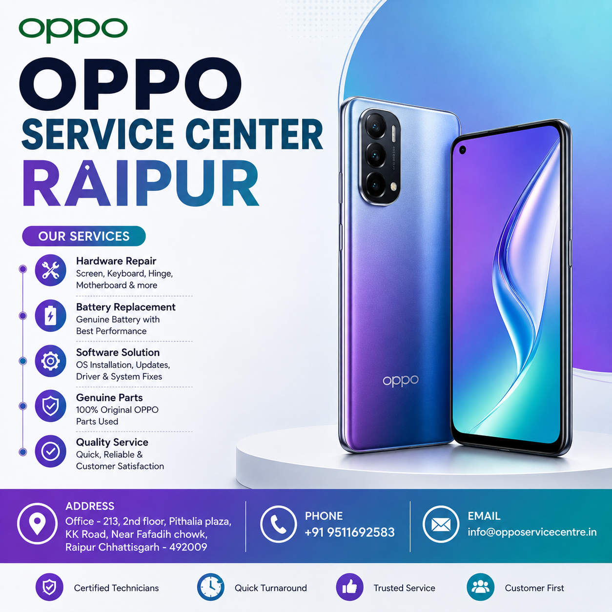  OPPO Service Center in Raipur | Mobile service