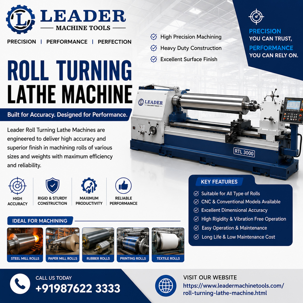  Roll Turning Lathe Machine Manufacturer in India | Heavy Duty & CNC Model