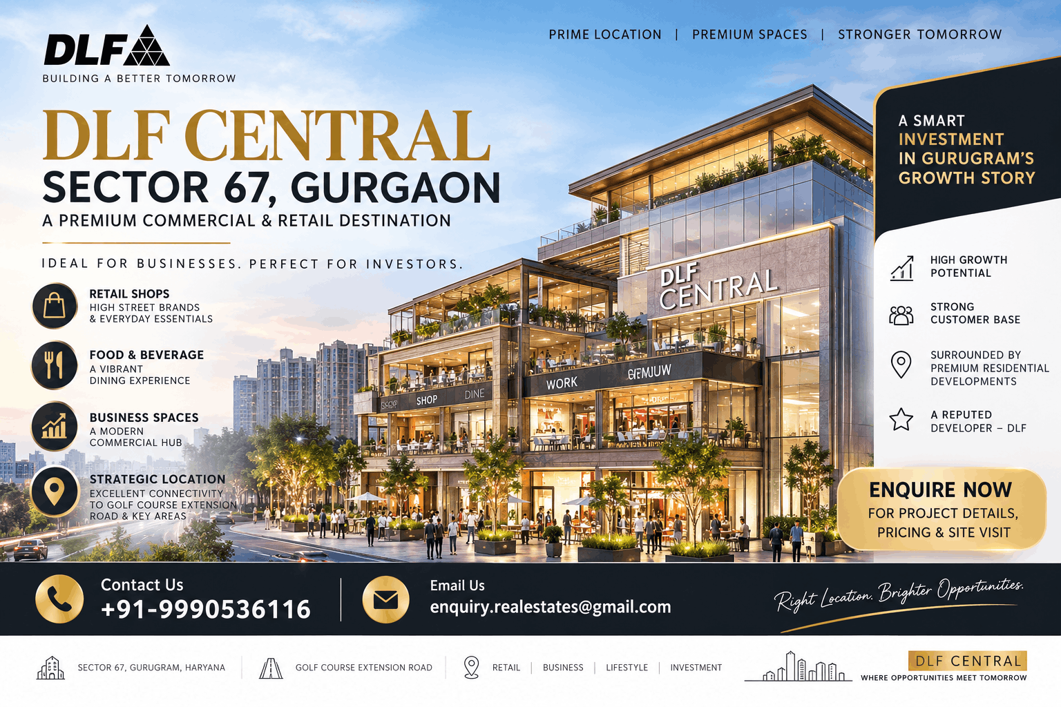  DLF Central 67 Gurugram – Premium SCO Commercial Spaces | SCOSPACE