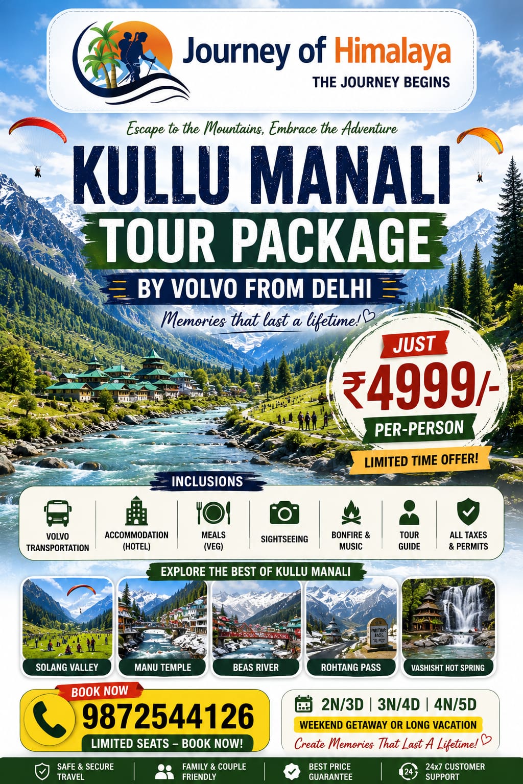  Manali Honeymoon Package – Romantic Kullu Manali Honeymoon Tour