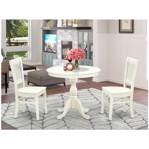  3-Piece Round Wood Pedestal Dining Set for 2 | 3 Piece Dining Set – The Savings Net