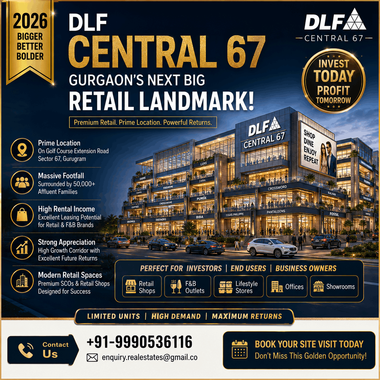  DLF Central 67 Price | Premium SCO Plots in Gurugram Sector 67
