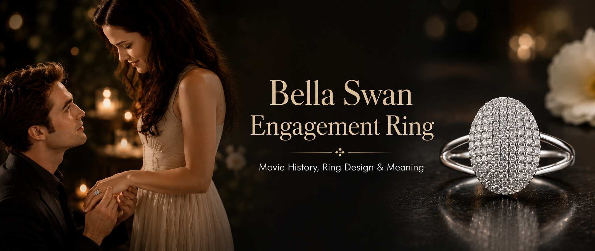  Round Cut Moissanite Bella Twilight Engagement Ring