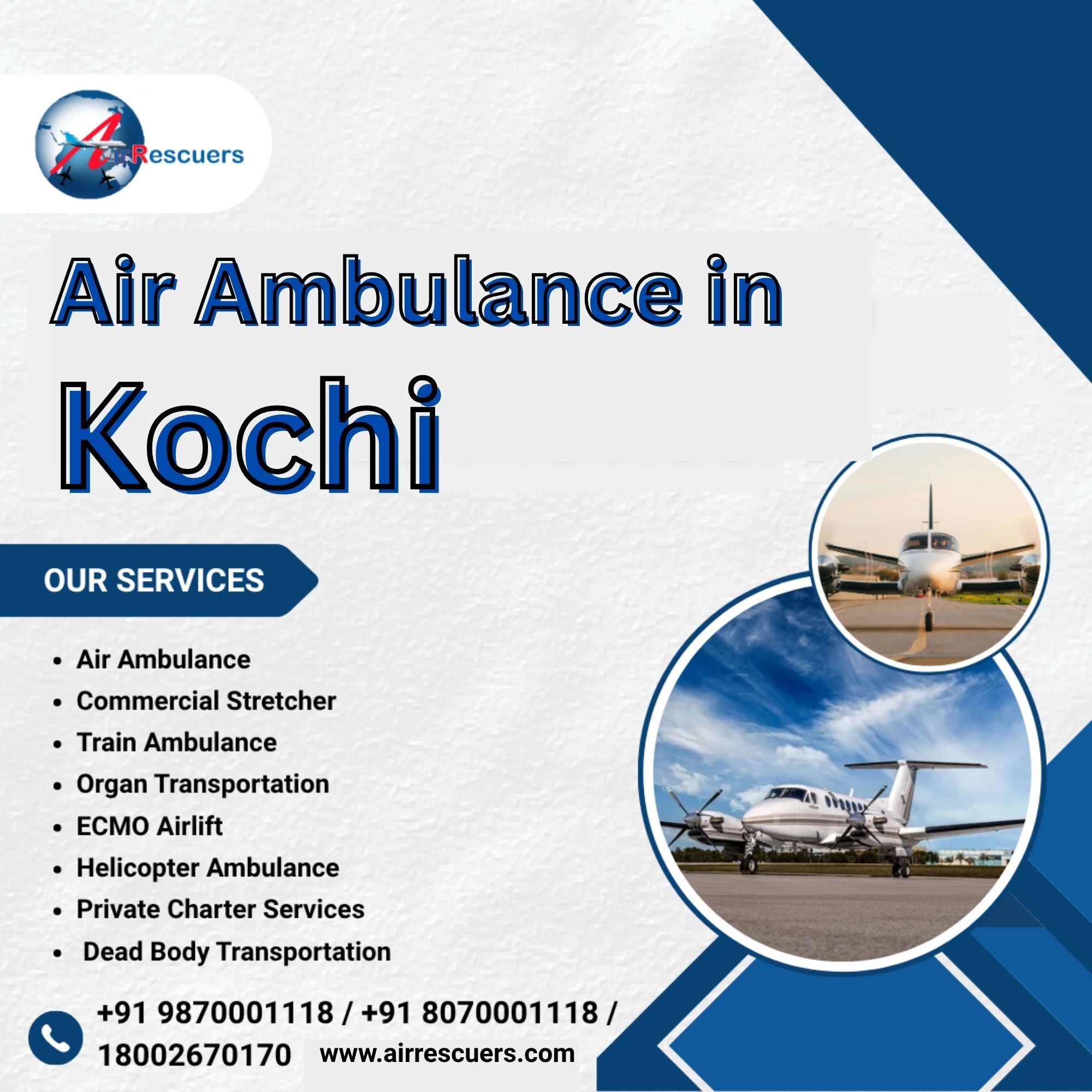  Air Ambulance Support for Urgent Hospital Transfers in Kochi