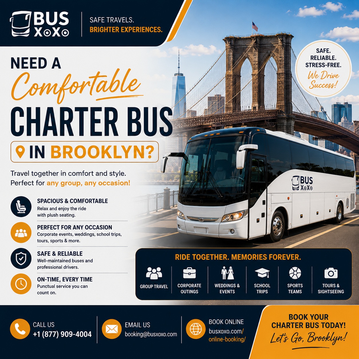  Need a Comfortable Charter Bus in Brooklyn?