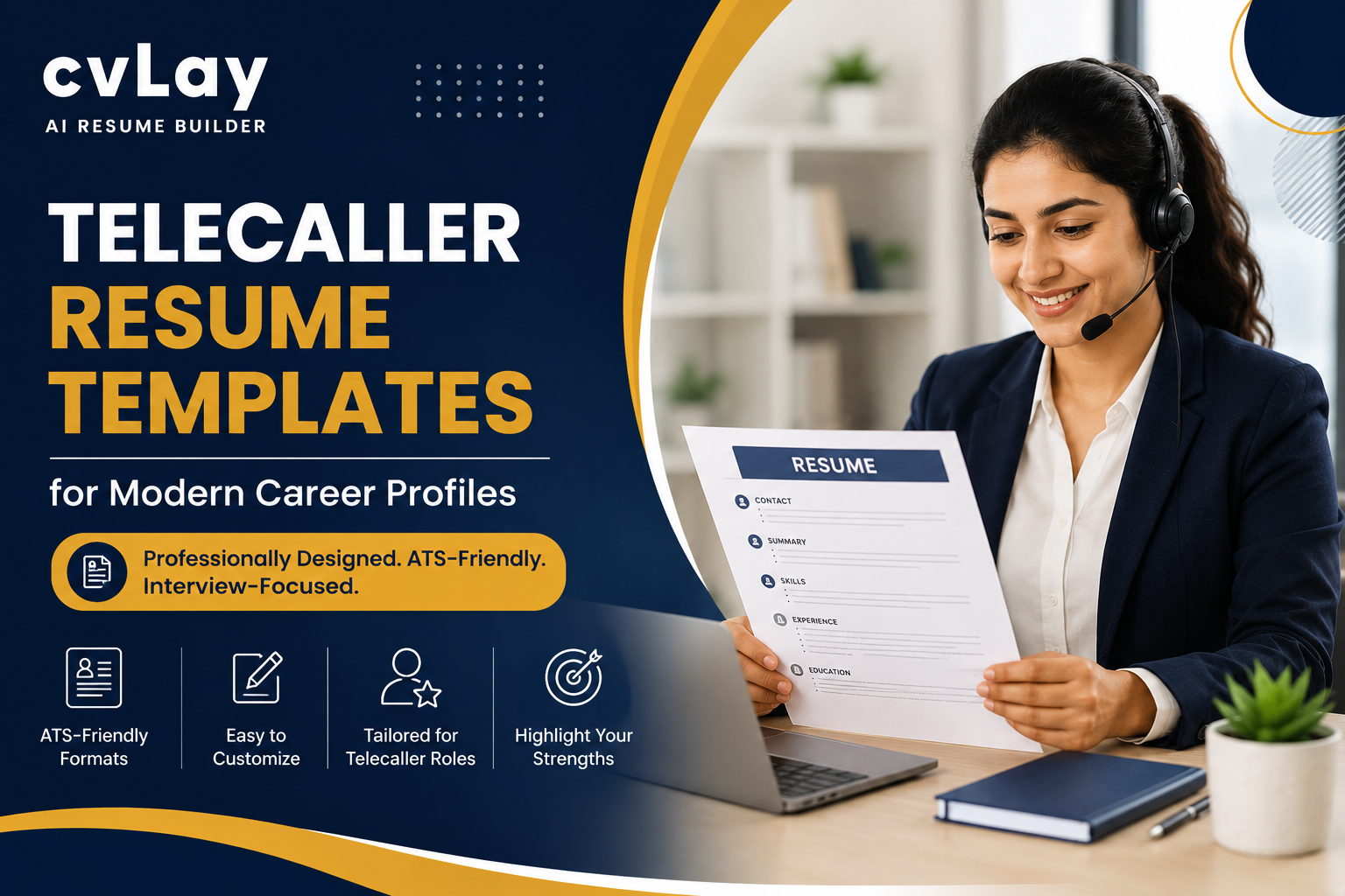  Telecaller Resume Templates | CVLAY
