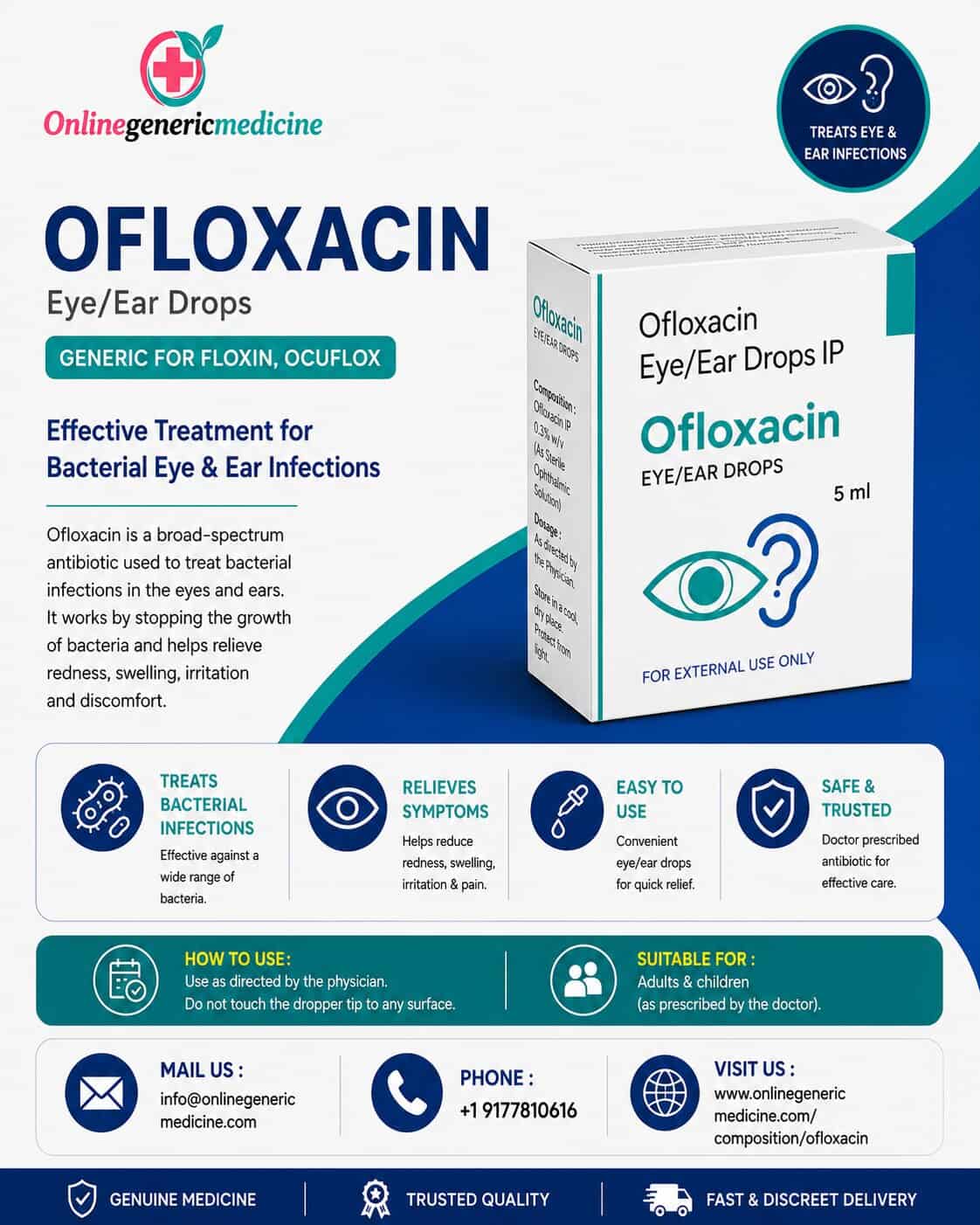  Ofloxacin | Generic for Floxin & Ocuflox | Online Generic Medicine