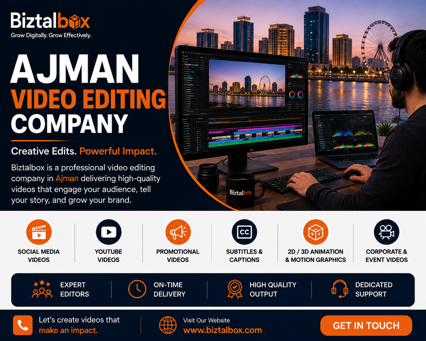  Video Editing Company in Ajman | Biztalbox