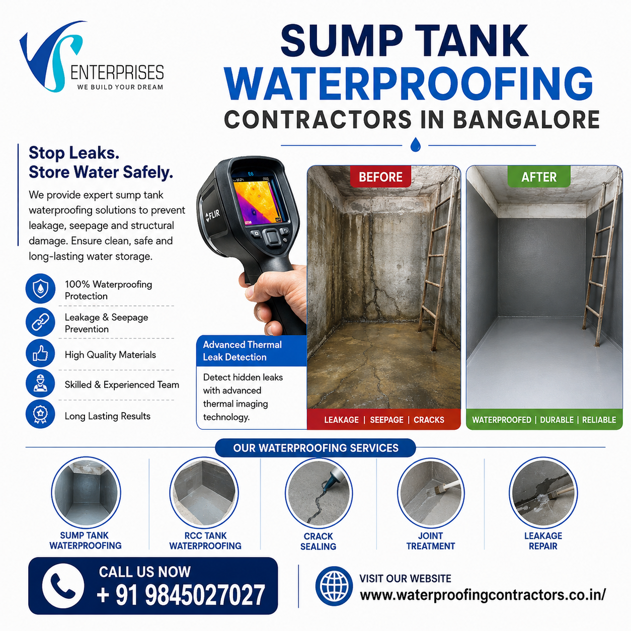  Sump tank waterproofing contractors in Bangalore