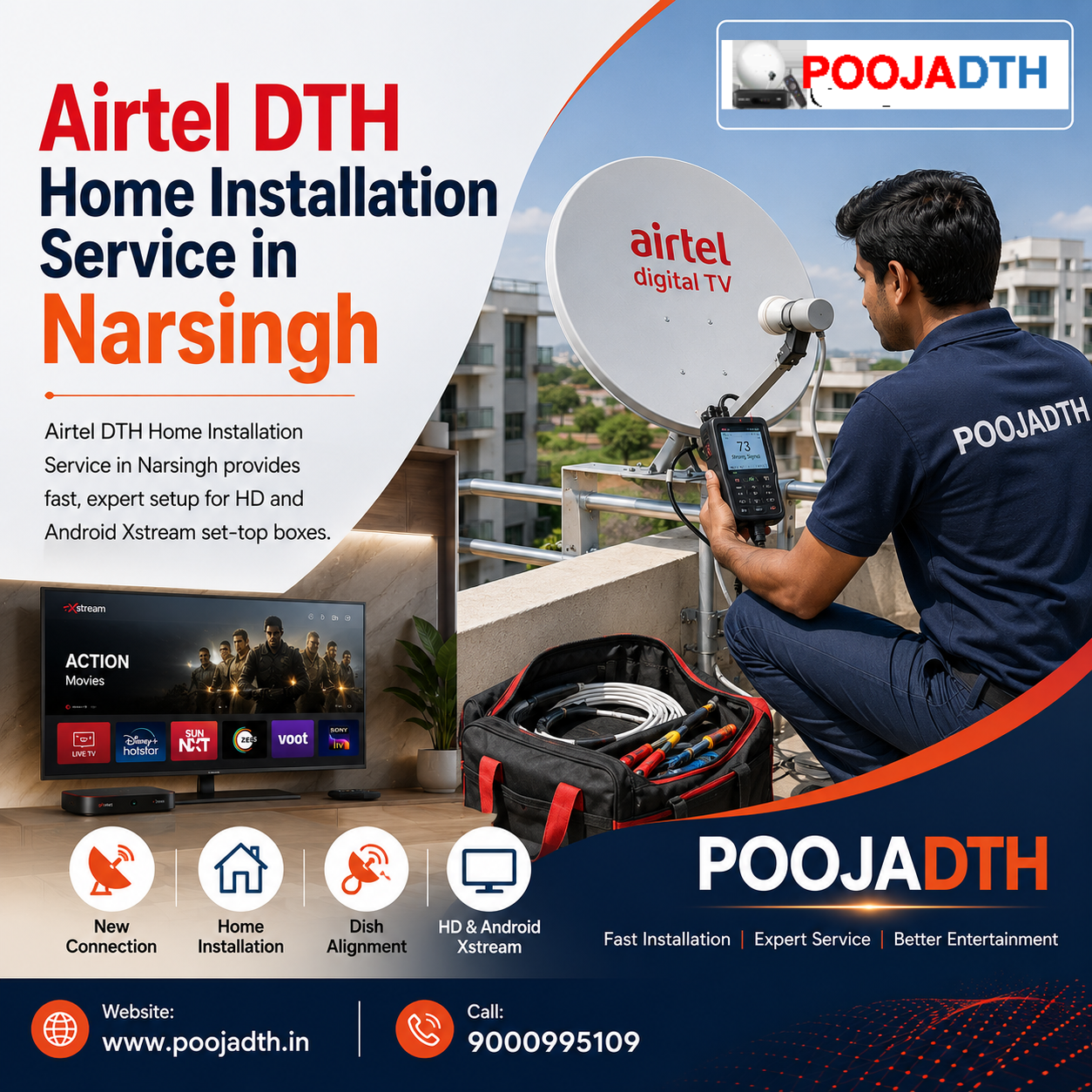  Airtel DTH Home Installation Service in Narsingh