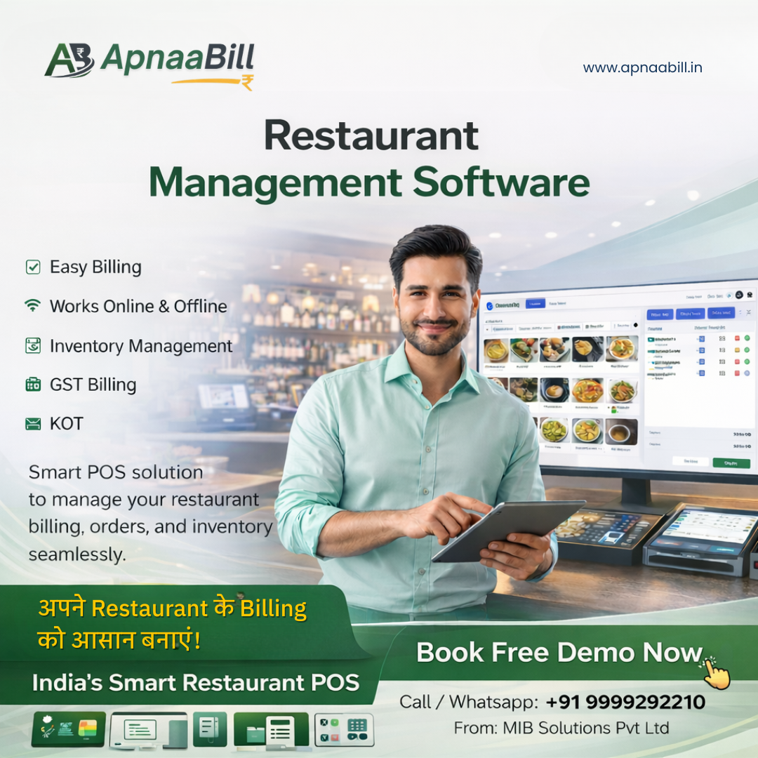  Best POS Software for Restaurant in Greater Noida – Apnaabill | GST Billing, Free Demo