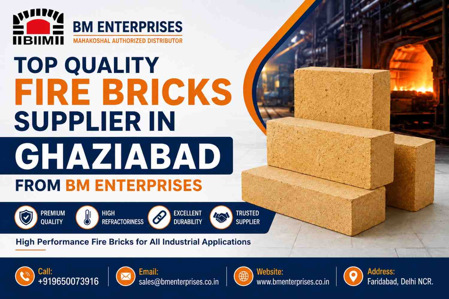  Top Quality Fire Bricks Supplier in Ghaziabad | BM Enterprises