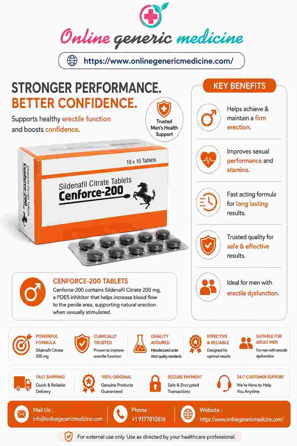  Cenforce 200 | Sildenafil Citrate Information | Online Generic Medicine