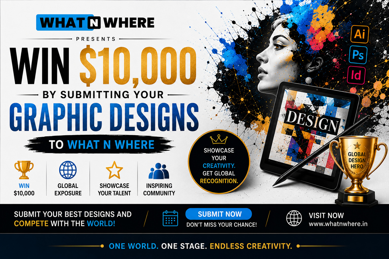  Win $10,000 by Submitting Your Graphic Designs to What N Where