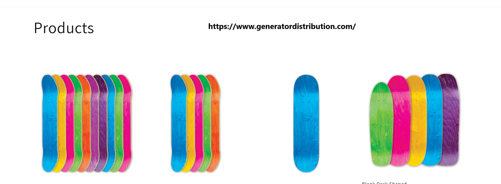  Blank shaped skateboard