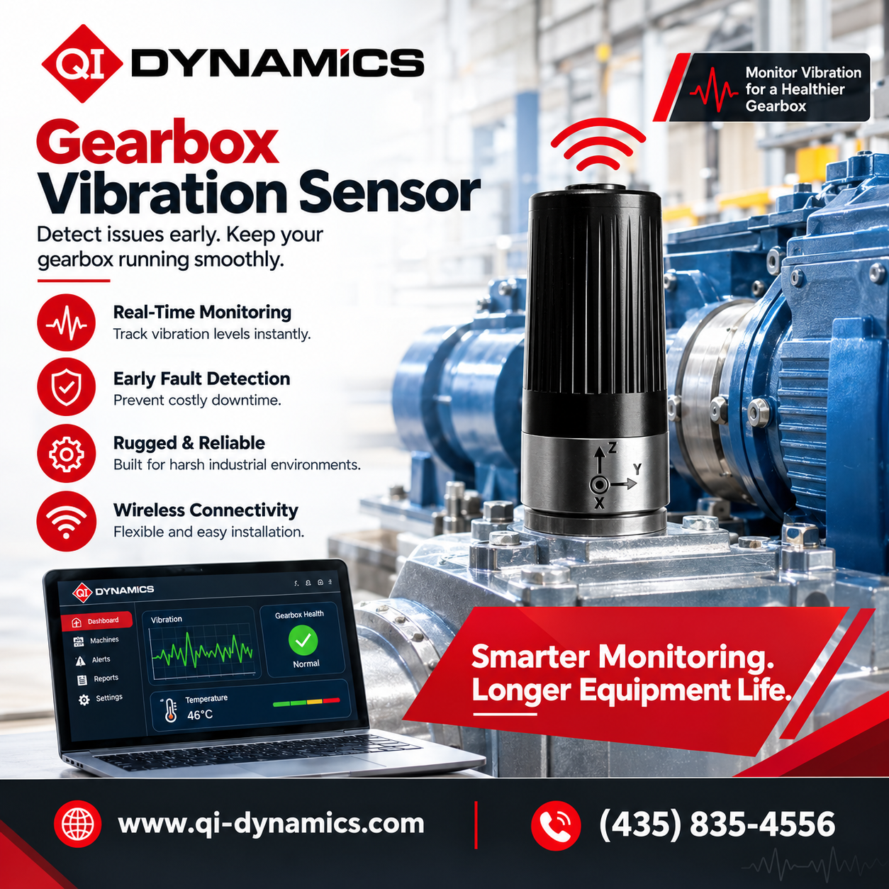  Gearbox Vibration Sensor for Fault Detection