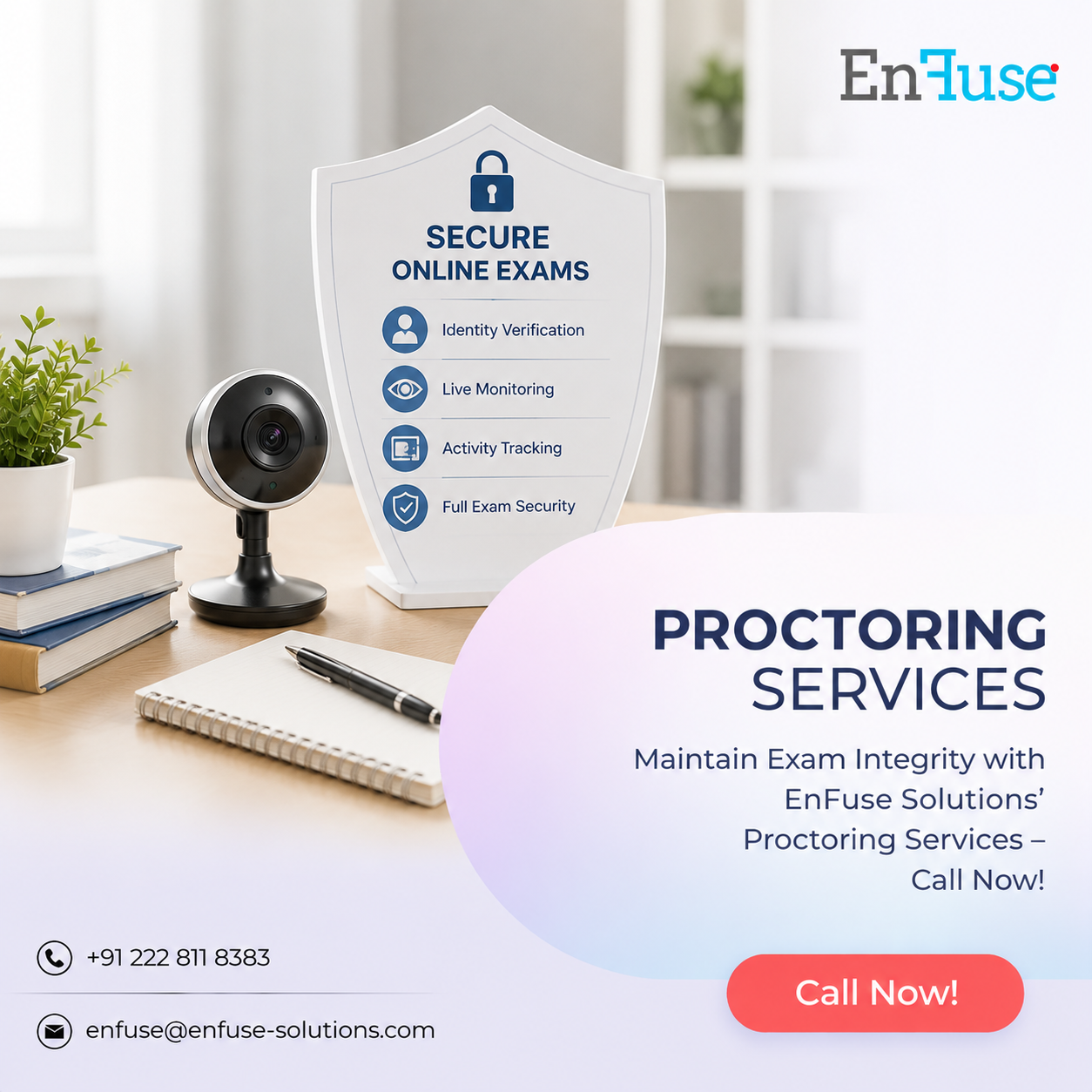  Maintain Exam Integrity with EnFuse Solutions’ Proctoring Services – Call Now!