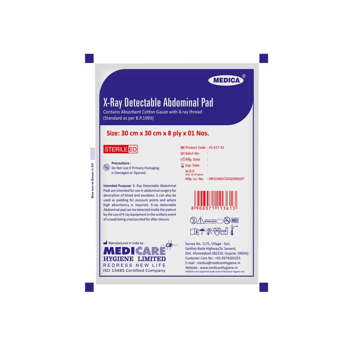  Export Quality Abdominal Pads with X-Ray Detection — ISO 13485 & CE MDR Certified Manufacturer