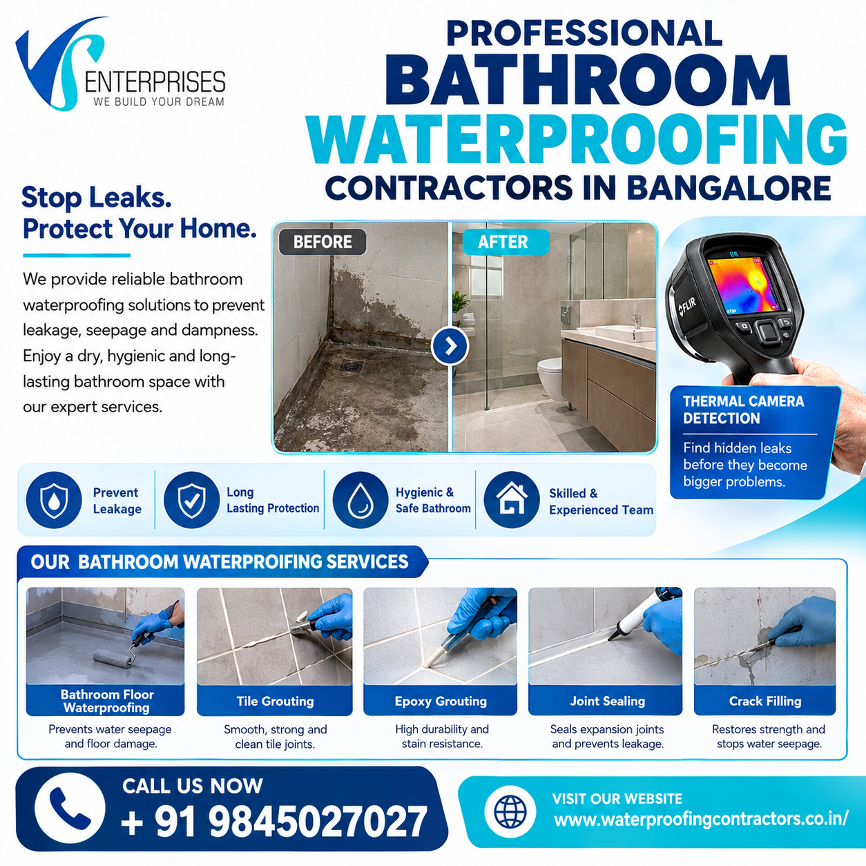  Professional Bathroom Waterproofing Contractors in Bangalore