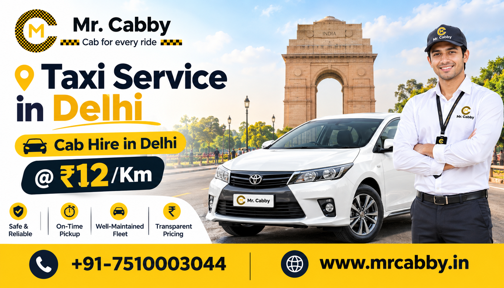  Taxi Service in Delhi with Cab Booking Mr. Cabby
