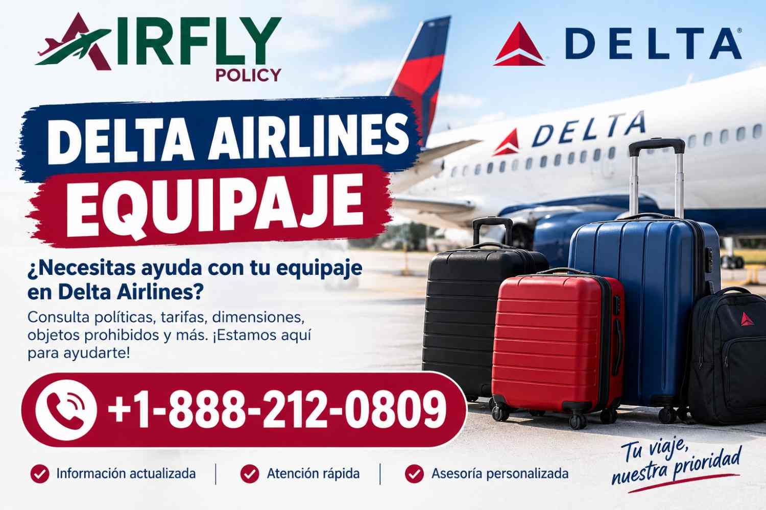  Delta Airlines: Equipaje de mano y equipaje facturado
