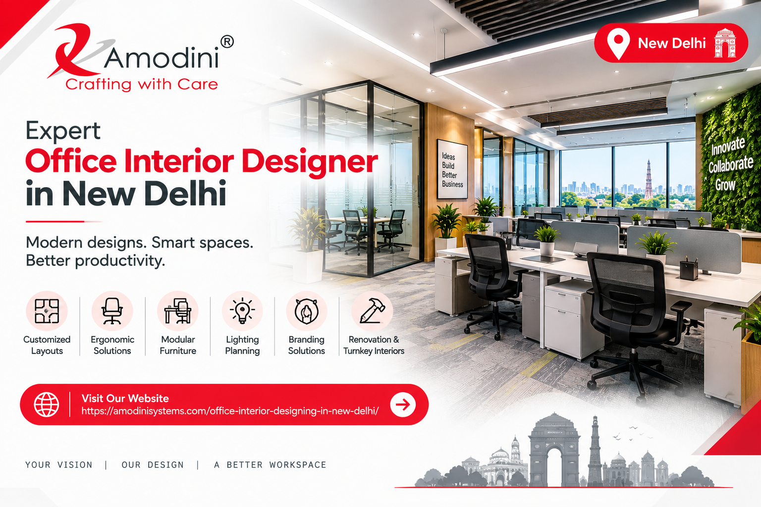  Expert Office Interior Designer in New Delhi