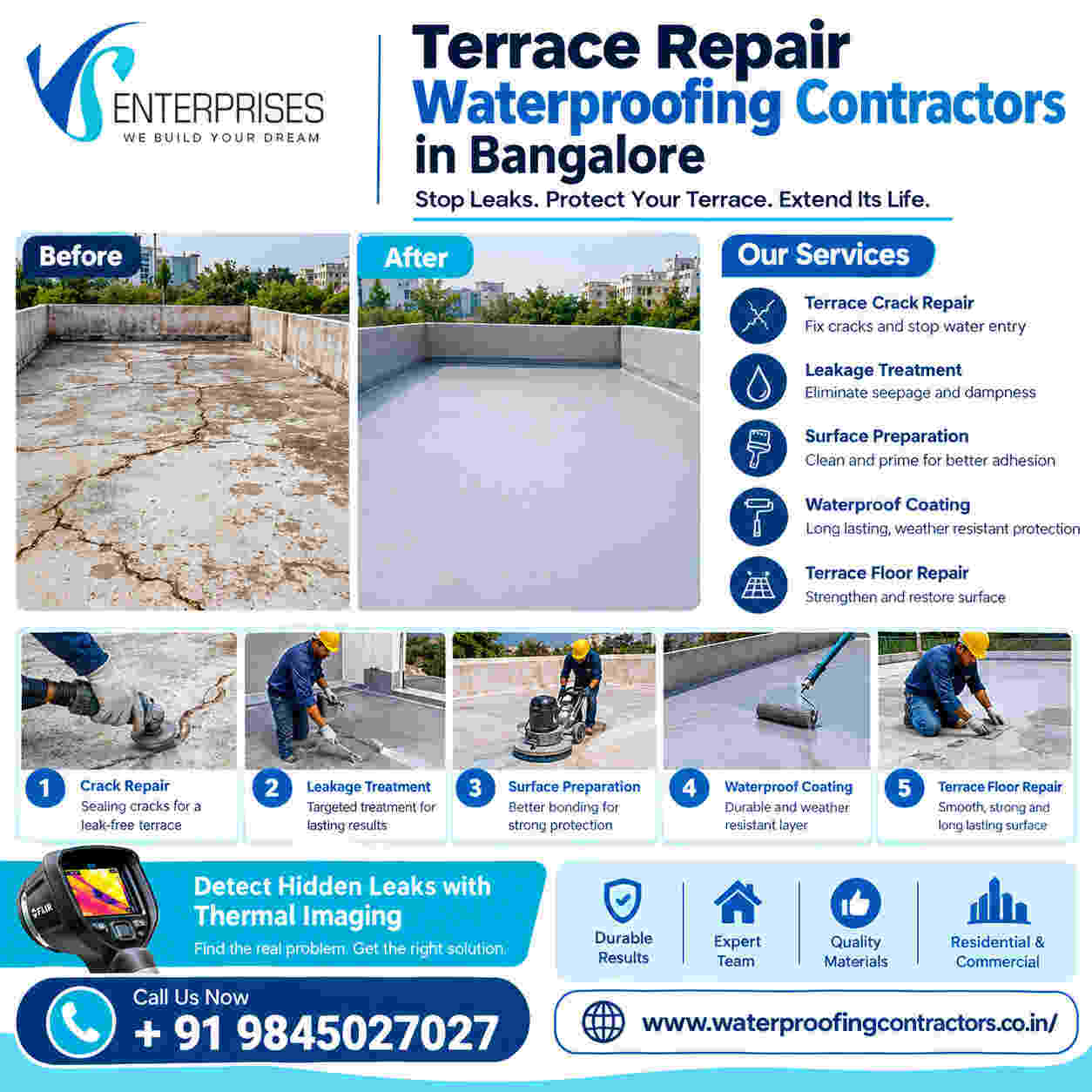  Terrace Repair Waterproofing Contractors in Bangalore