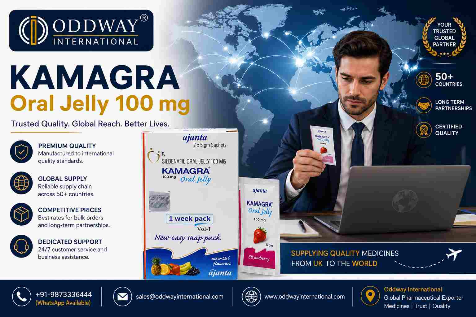  Kamagra Oral Jelly India Price for USA B2B Trade Supply | Oddway International